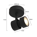 Steinhauer Spot NATASJA à 1 flamme, Dim-To-Warm, réglable GU10 IP20, noir mat gradable