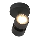 Steinhauer Spot NATASJA à 1 flamme, Dim-To-Warm, réglable GU10 IP20, noir mat gradable