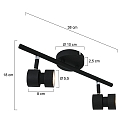 Steinhauer Rampe de projecteurs NATASJA à 2 flammes, Dim-To-Warm, réglable GU10 IP20, noir mat gradable