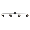 Rampe de projecteurs NATASJA 4 flammes, langue, Dim-To-Warm, réglable GU10 IP20, noir mat gradable