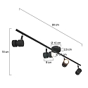 Steinhauer Rampe de projecteurs NATASJA 4 flammes, langue, Dim-To-Warm, réglable GU10 IP20, noir mat gradable