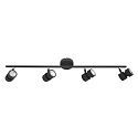 Steinhauer Rampe de projecteurs NATASJA 4 flammes, langue, Dim-To-Warm, réglable GU10 IP20, noir mat gradable