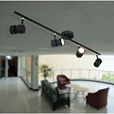 Steinhauer Rampe de projecteurs NATASJA 4 flammes, langue, Dim-To-Warm, réglable GU10 IP20, noir mat gradable