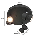 Steinhauer Rampe de projecteurs NATASJA 3 flammes, rond, Dim-To-Warm, réglable GU10 IP20, noir mat gradable