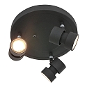 Steinhauer Rampe de projecteurs NATASJA 3 flammes, rond, Dim-To-Warm, réglable GU10 IP20, noir mat gradable