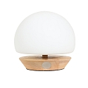 Steinhauer Lampe de table ANCILLA rond, court, avec variateur tactile G9 IP20, hêtre, couleur naturelle gradable