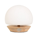 Steinhauer Lampe de table ANCILLA rond, court, avec variateur tactile G9 IP20, hêtre, couleur naturelle gradable