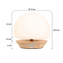 Steinhauer Lampe de table ANCILLA rond, court, avec variateur tactile G9 IP20, hêtre, couleur naturelle gradable
