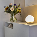 Lampe de table ANCILLA rond, court, avec variateur tactile G9 IP20, hêtre, couleur naturelle gradable