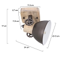 Mexlite Luminaire de plafond GEARWOOD � 1 flamme, r�glable E27 IP20, anthrazit, mat gradable