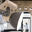 Mexlite Luminaire de plafond GEARWOOD � 1 flamme, r�glable E27 IP20, anthrazit, mat gradable