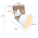 Mexlite Luminaire de plafond GEARWOOD � 1 flamme, r�glable E27 IP20, blanc mat gradable