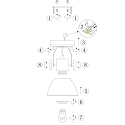 Mexlite Luminaire de plafond GEARWOOD � 1 flamme, r�glable E27 IP20, blanc mat gradable