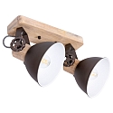 Mexlite Luminaire de plafond GEARWOOD � 2 flammes, r�glable E27 IP20, anthrazit, mat gradable