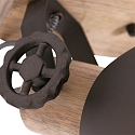Mexlite Luminaire de plafond GEARWOOD � 2 flammes, r�glable E27 IP20, anthrazit, mat gradable