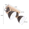 Mexlite Luminaire de plafond GEARWOOD � 2 flammes, r�glable E27 IP20, anthrazit, mat gradable