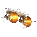 Mexlite Mexlite Spot GEARWOOD, 2 flames, brown