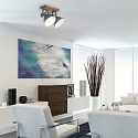 Mexlite Luminaire de plafond GEARWOOD � 2 flammes, r�glable E27 IP20, gris, mat gradable