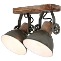 Mexlite Luminaire de plafond GEARWOOD � 2 flammes, r�glable E27 IP20, vert, scintillant gradable