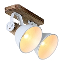 Luminaire de plafond GEARWOOD � 2 flammes, r�glable E27 IP20, blanc mat gradable