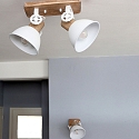 Mexlite Luminaire de plafond GEARWOOD � 2 flammes, r�glable E27 IP20, blanc mat gradable