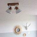 Mexlite Luminaire de plafond GEARWOOD � 2 flammes, r�glable E27 IP20, blanc mat gradable