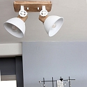 Mexlite Luminaire de plafond GEARWOOD � 2 flammes, r�glable E27 IP20, blanc mat gradable