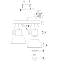 Mexlite Luminaire de plafond GEARWOOD � 2 flammes, r�glable E27 IP20, blanc mat gradable