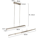 Luminaire � suspension ZELENA / 80-140CM haut bas, CCT Switch, r�glable, avec variateur tactile IP20, acier bross� gradable