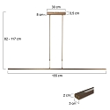 Steinhauer Steinhauer Pendant luminaire ZELENA LED, 3 flames, L:150cm, bronze