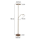 Lampadaire ZODIAC LED � 2 flammes IP20, bronze, blanche gradable