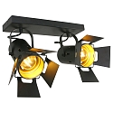 Luminaire de plafond CARR� � 2 flammes, r�glable E27 IP20, noir mat gradable