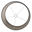 Steinhauer Abat-jour KAPPEN - � 50CM cylindrique, vert fonc�