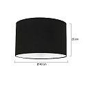 Abat-jour KAPPEN - � 40CM haut, cylindrique, noir 