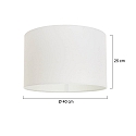Mexlite Abat-jour KAPPEN - � 40CM haut, cylindrique, blanche
