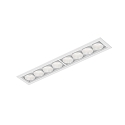 Plafonnier encastré LINOO 8.0 8 flammes, angulaire IP20, blanc mat, blanche brillant