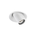 ceiling luminaire BLIEK ROUND 1.0 - LED with leaf springs, cardanic swivelling, semi flush IP20, mat, traffic white dimmable