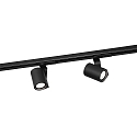 1-Projecteur monophas� SQUBE ON TRACK 1.0 - PAR16 avec adaptateur, pivotant � la cardan GU10 IP20, mat, noir profond gradable