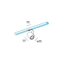 1-Projecteur monophasé SQUBE ON TRACK 1.0 avec adaptateur IP20, noir gradable