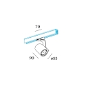 Projecteur triphas� SQUBE ON TRACK 2.0 avec adaptateur IP20, noir gradable