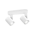 Applique et plafonnier SQUBE ON BASE � 2 flammes, pivotant, rotatif GU10 IP20, blanche gradable