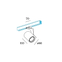 Wever & Ducr� Projecteur triphas� SQUBE ON TRACK 3.0 avec adaptateur IP20, blanche gradable