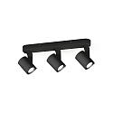 Applique et plafonnier SQUBE ON BASE 3 flammes, pivotant, rotatif GU10 IP20, noir  gradable