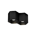 Downlight HEXO 2.0 - PAR16 � 2 flammes, angulaire, sans r�flecteur GU10 IP20, mat, noir profond gradable