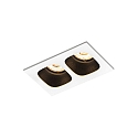 Downlight PIRRO 2.0 à 2 flammes IP20, noir, blanche gradable