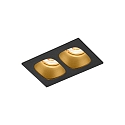 Downlight PIRRO 2.0 à 2 flammes IP20, or, noir gradable