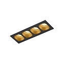 Downlight PIRRO 4.0 4 flammes IP20, or, noir gradable