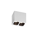 Downlight PIRRO 2.0 à 2 flammes IP20, noir, blanche gradable