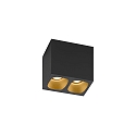 Downlight PIRRO 2.0 à 2 flammes IP20, or, noir gradable