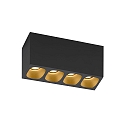 Downlight PIRRO 4.0 4 flammes IP20, or, noir gradable
